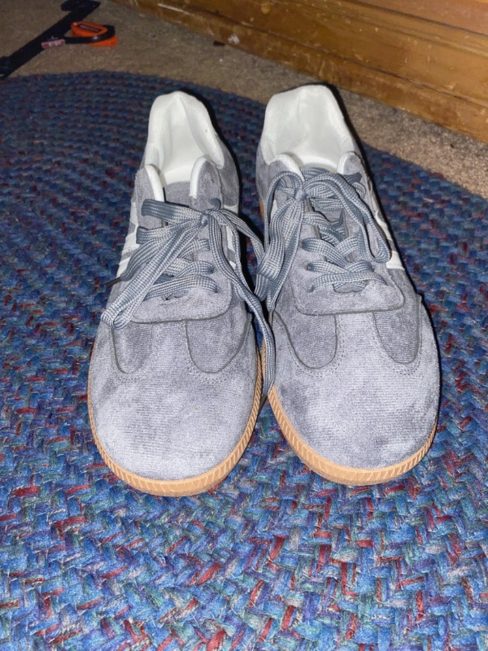 Women’s Gray Suede Sneakers with Gum Sole